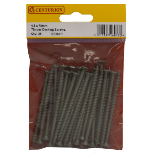 Timber Decking Screws, 4.5 x 75mm, Green