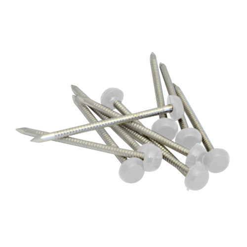 30mm White Poly Head Nails (100)