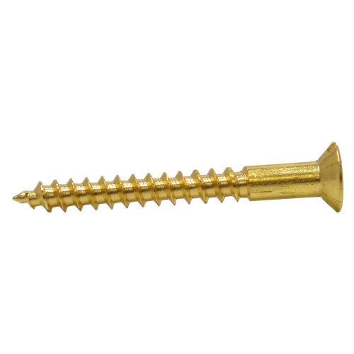 1 1/4" x 6 Slotted Brass Woodscrew - Countersunk Head - (200)