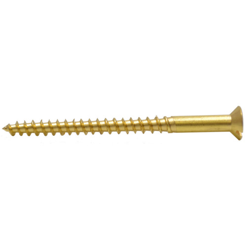3" x 12 Slotted Brass Woodscrew - Countersunk Head - (100)
