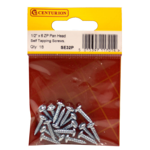 Pozi Pan Head Self Tapping Screws, Â½" x 6, ZP