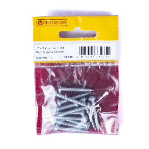 Pozi Pan Head Self Tapping Screws, 1" x 6, ZP