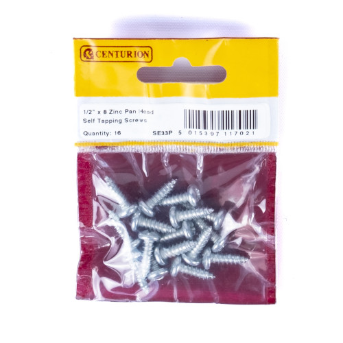 Pozi Pan Head Self Tapping Screws, &Acirc;&frac12;" x 8, ZP