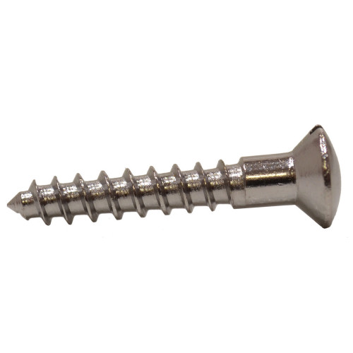 1" x 8 Slotted Raised Head Woodscrew - Chrome Plated - (200)