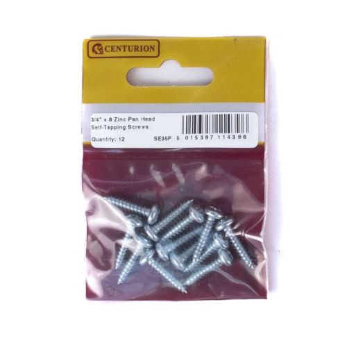 Pozi Pan Head Self Tapping Screws, &Acirc;&frac34;" x 8, ZP