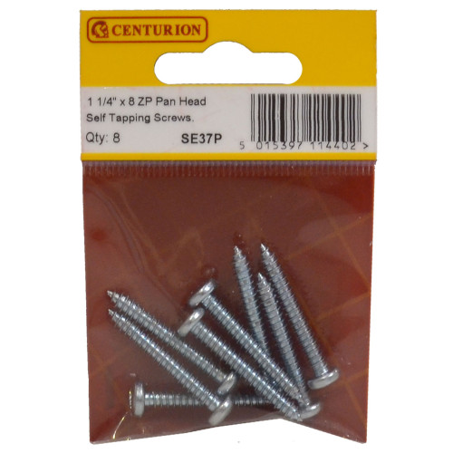 Pozi Pan Head Self Tapping Screws, 1 Â¼" x 8, ZP