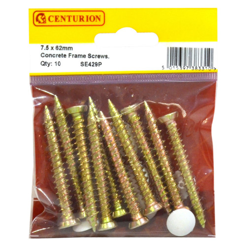 7.5mm x 62mm Concrete Frame Screws (Pack of 10)