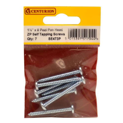 Pozi Pan Head Self Tapping Screws, 1Â½" x 8, ZP