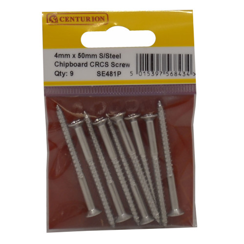 4mm x 50mm Stainless Steel Chipboard Screws CRCS Head Countersunk