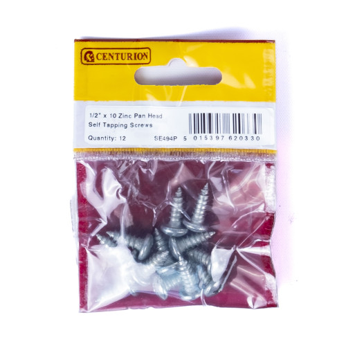 Pozi Pan Head Self Tapping Screws, 1/2 x 10, ZP