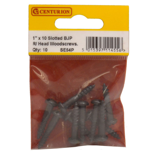 1" x 10 Pozi Black Round Head Woodscrews (Pack of 10)