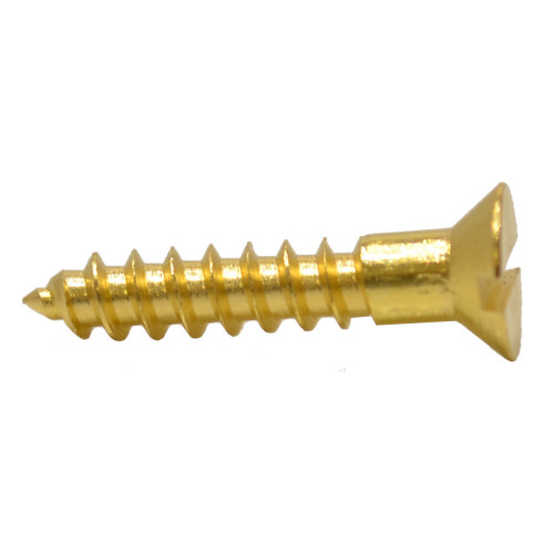 3/4" x 6 Slotted Brass Woodscrew - Countersunk Head - (200)