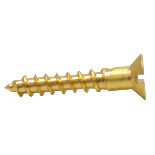 1" x 8 Slotted Brass Woodscrew - Countersunk Head - (200)