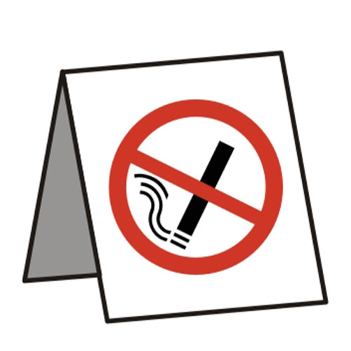 No Smoking Desk Sign 1.2mm Recyclable PP (50 x 50mm)