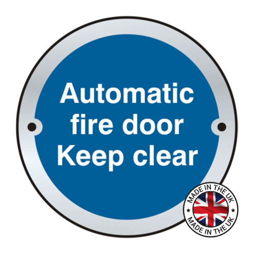Automatic Fire Door Keep Clear' Fire Door Disc