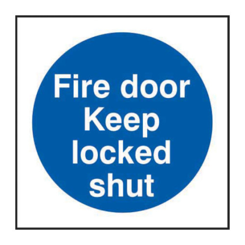 'Fire Door Keep Locked' Fire Door Disc, PVC, 75mm