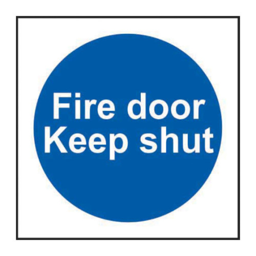 'Fire Door Keep Shut' Fire Door Disc, PVC, 75mm
