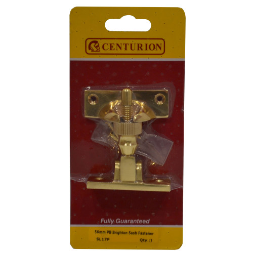 Solid Brass Brighton Sash Fastener , Polished Brass, 57mm