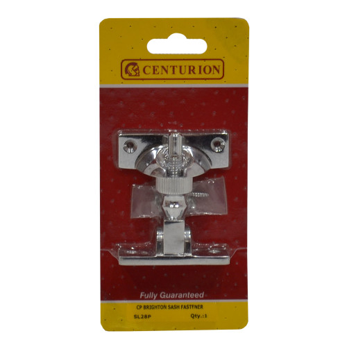 Solid Brass Brighton Sash Fastener, Chrome Plated, 57mm