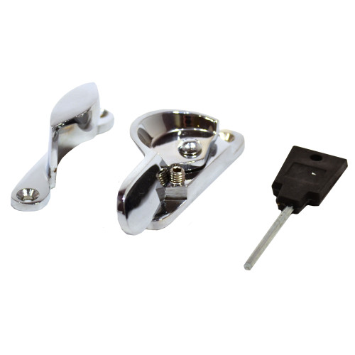 Solid Brass Locking Sash Fastener, Chrome Plated, 60mm