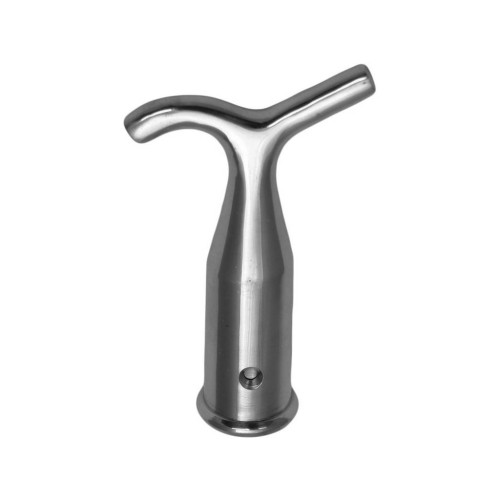Solid Brass Sash Pole Hook, Chrome Plated, 125mm