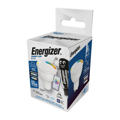 Energizer Dimmable RGBW LED GU10 Smart Bulb