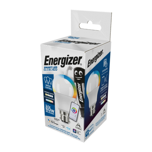 Energizer Dimmable RGBW LED BC Smart Bulb