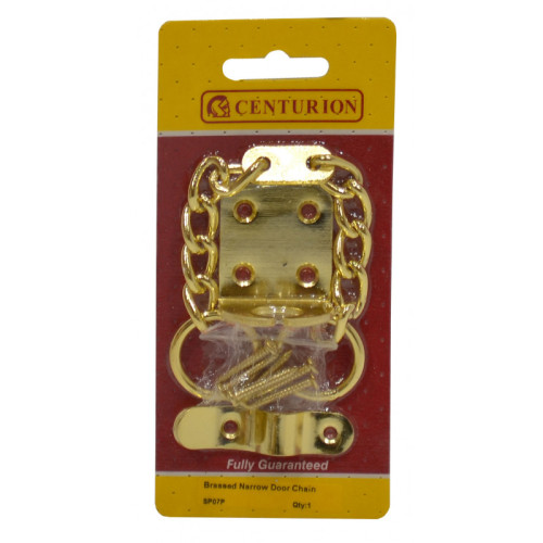 Steel Narrow Door Chain, Brassed