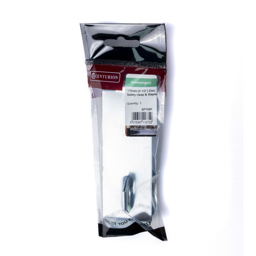 Safety Hasp and Staples, Zinc Plated, 115mm