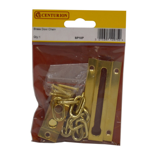 Solid Brass Door Chain, Brassed