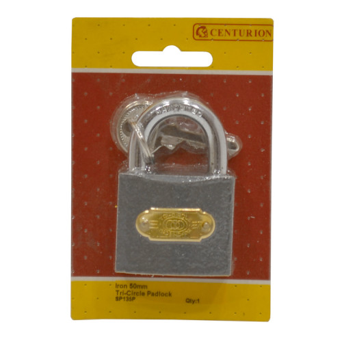 Iron 'Tri-Circle' Padlocks, 50mm