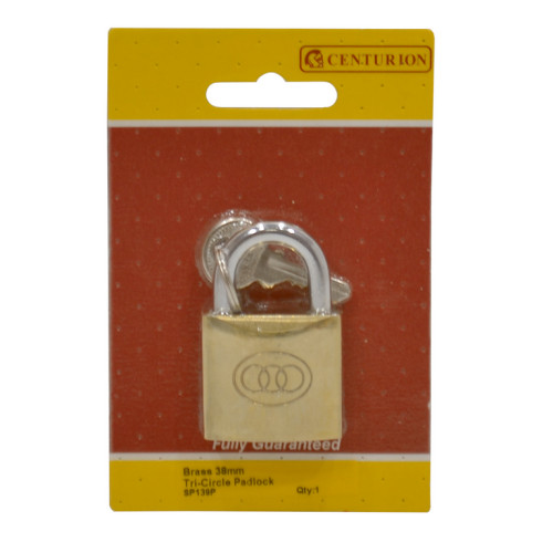 38mm Brass Tri-Circle Padlock