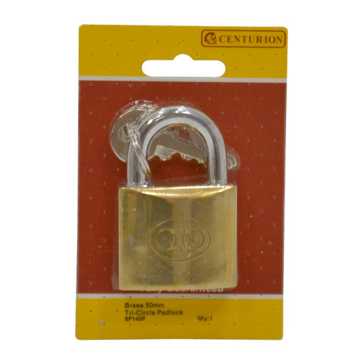 50mm Brass Tri-Circle Padlock