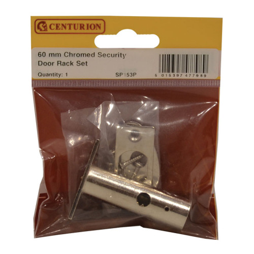 Security Rack Bolts, Door Bolt, Chromed, 60mm