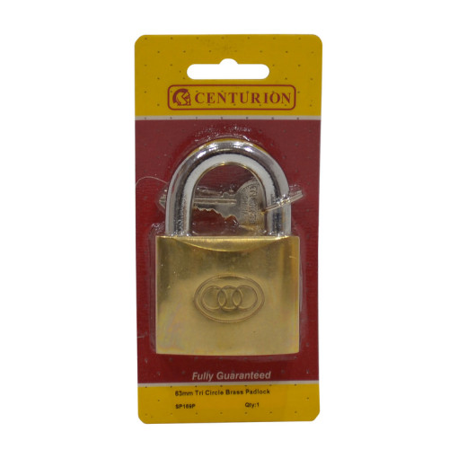 Brass 'Tri-Circle' Padlocks, 63mm