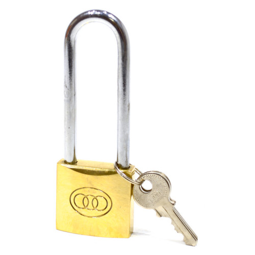 Brass 'Tri-Circle' Padlocks, Long Shackle, 38mm