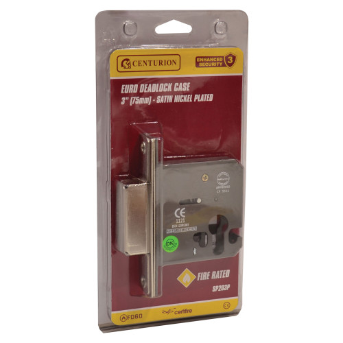 Euro Dead Lock Case, Satin Chrome Plated, 75mm