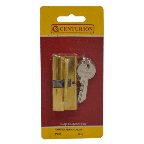 Euro Profile Cylinders, Polished Brass, 70mm