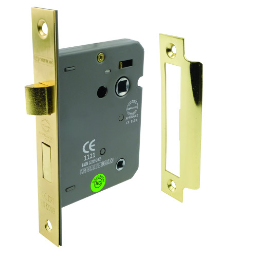 Mortice Bathroom Locks, Brassed, 75mm