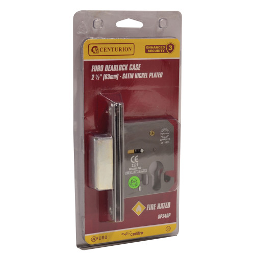 Euro Dead Lock Case, Satin Chrome Plated, 63mm