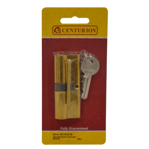 Euro Profile Cylinders, Polished Brass, 80mm