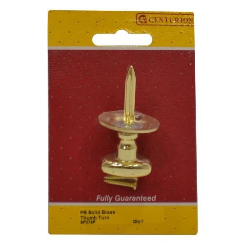 Security Bolt Thumb turn, Brass, 30mm