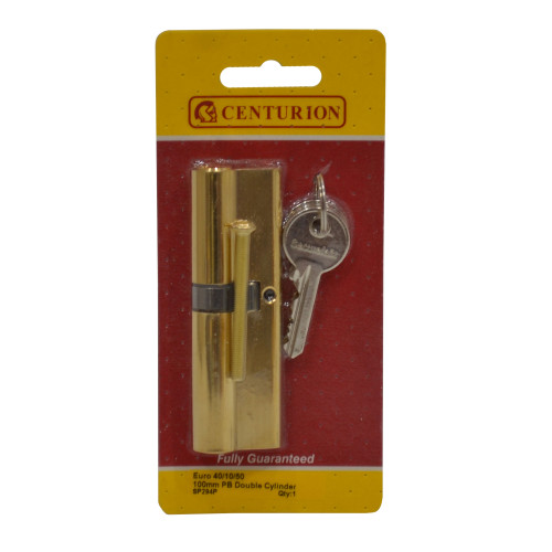 Euro Profile Cylinders, Polished Brass, 100mm