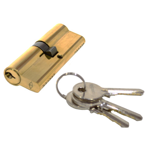 Euro Profile Cylinders, Polished Brass, 85mm