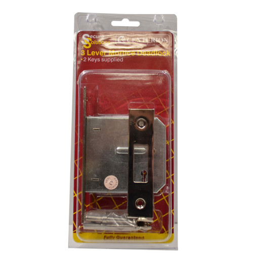 3 Lever Mortice Deadlocks, Nickel Plated, 75mm
