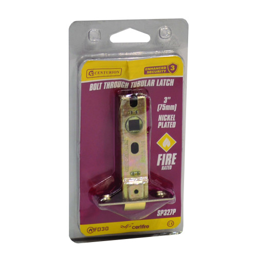 Heavy Duty Tubular Latches, Nickel Plated, 75mm