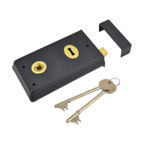 5 1/2" x 3" Black Rim Lock