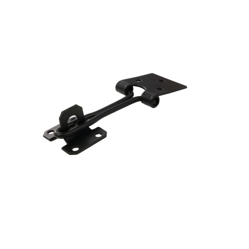 Wire Hasp and Staples, Black, 100mm