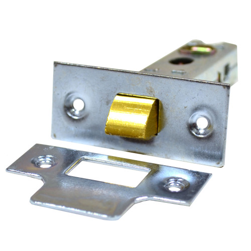 Tubular Mortice Latches Bolt Through, Nickel Plated, 75mm