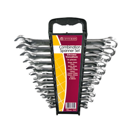 Combination Spanner Set, Polished Head, 14pc